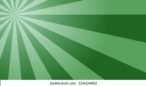 Original infinity editable green sunburst background pattern texture centered on side.