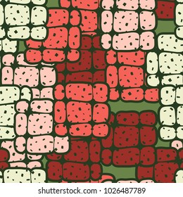Original inimitable unique pattern. Seamless checkered cheerful camouflage. Allows you to simultaneously stand out from the crowd and hide in the bushes.