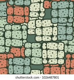 Original inimitable unique pattern. Seamless checkered cheerful camouflage. Allows you to simultaneously stand out from the crowd and hide in the bushes.