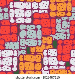 Original inimitable unique pattern. Seamless checkered cheerful camouflage. Allows you to simultaneously stand out from the crowd and hide in the bushes.