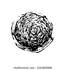 Original ink drawing of a black circle isolated on white.