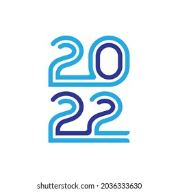 Original Inscription for new year 2022. Flat Vector Illustration EPS10.