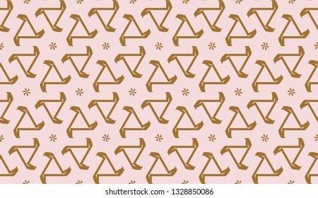 Original interior background in triangles style. Vector illustration. For you home interior wallpaper, fashion print. Light Beige color