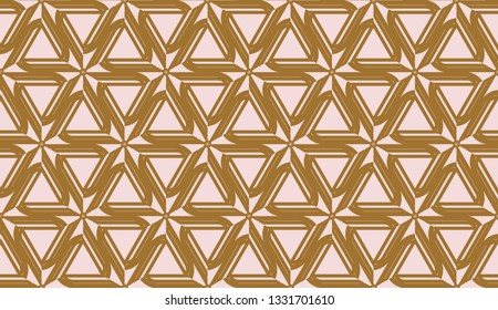 Original interior background in triangles style. Vector illustration. For you home interior wallpaper, fashion print. Light Beige color