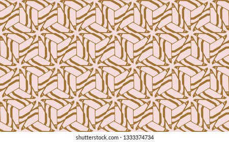 Original interior background in triangles style. Vector illustration. For you home interior wallpaper, fashion print. Light Beige color