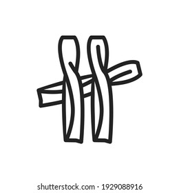 Original italian pasta Casarecce color line icon. Isolated vector element. Outline pictogram for web page, mobile app, promo.  