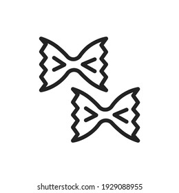 Original italian pasta farfalle color line icon. Isolated vector element. Outline pictogram for web page, mobile app, promo.  