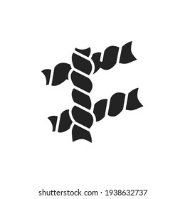 Original italian pasta Girandole black glyph icon. Isolated vector element. Outline pictogram for web page, mobile app, promo.  