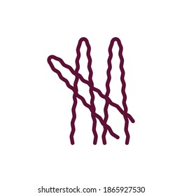 Original italian pasta Mafaldine color line icon. Isolated vector element.