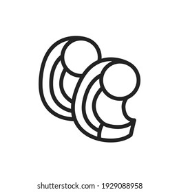 Original italian pasta Pipe rigate color line icon. Isolated vector element. Outline pictogram for web page, mobile app, promo.  