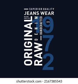 Original jeans wear vintage t shirt design vectors