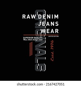 Original jeans wear vintage t shirt design vectors
