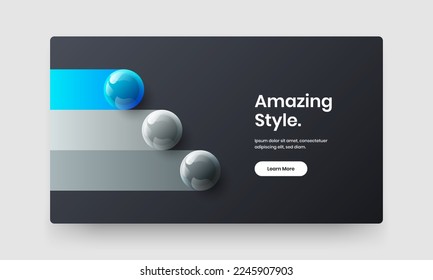 Originale Journalabdeckung, Vektordesign-Vorlage. Farbige 3D-Sphären Landing Page Konzept.