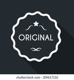 Original label with long shadow