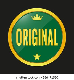 original label on black background. Vector illustration