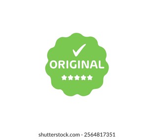 Original label sticker badge stamp with check mark icon design. Vector original stamp. Premium seal label for product sticker design and illustration.

