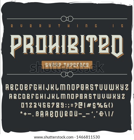 Original label typeface called 