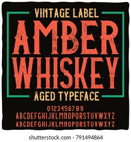 Original label typeface named "Amber Whiskey". Good handcrafted font for any label design.