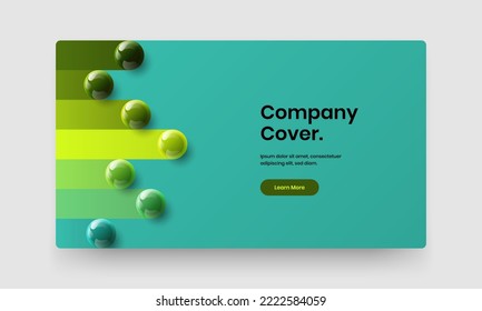 Original leaflet vector design illustration. Colorful 3D spheres website screen layout.