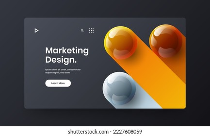 Original leaflet vector design template. Isolated realistic balls site illustration.