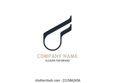 Original letter F for creative logo design. Vector sign for a company logotype on a white background. Flat illustration EPS10.
