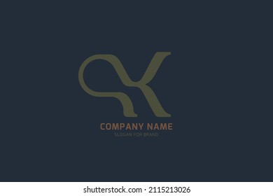 Original letter K for creative logo design. Vector sign for a company logotype on a dark background. Flat illustration EPS10.