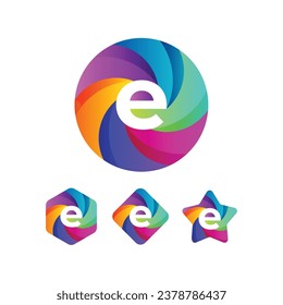 Original letter logo with custom made with multi colored swirl. tools used coreldraw, illustrator