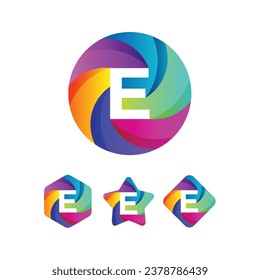 Original letter logo with custom made with multi colored swirl. tools used coreldraw, illustrator