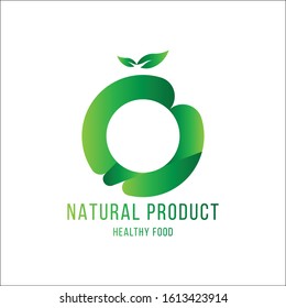 Original Letter O for logotype. Natural product with green tree leaf for logo world ecology. Flat Vector Illustration EPS10