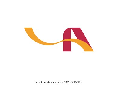 Original Letter A in red and orange colour for logotype. Vector sign logo design template. Flat illustration EPS10.