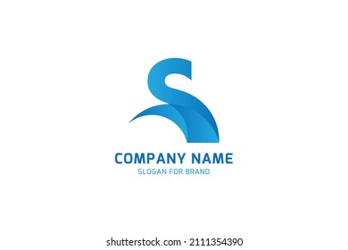 Original letter S for creative logo design. Vector sign for a company logotype on a white background. Flat illustration EPS10.