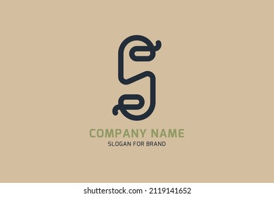 Letra S original para el diseño creativo del logotipo. Firma vectorial para un logotipo de empresa en segundo plano. Ilustración plana EPS10.