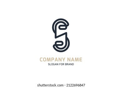Letra S original para el diseño creativo del logotipo. Firma vectorial para un logotipo de empresa en un fondo blanco. Ilustración plana EPS10.