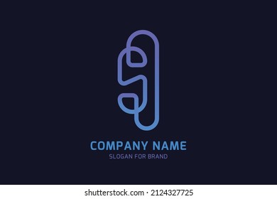 Original letter S for creative logo design. Vector sign for a company logotype on a dark background. Flat illustration EPS10.