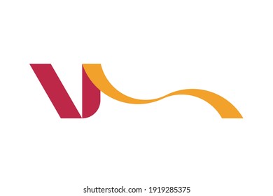Original Letter V in Rot und Orange für Logotype. Design-Vorlage für Vektorzeichen-Logo. Flaches EPS10.