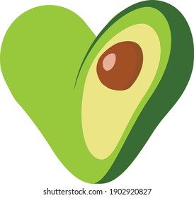 Diseño original del logotipo. Aguacate en forma de corazón.