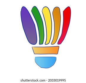 Original logo shuttlecock, and stylish illustrations. Stock vector illustration