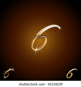 Original luxury typeface. Character 6