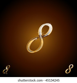 Original luxury typeface. Character 8