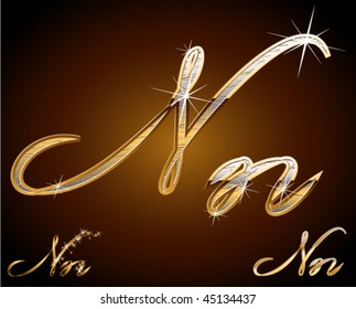 Original luxury typeface. Character n
