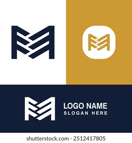 Original M logo template for office or business logo.