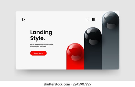 Original magazine cover design vector illustration. Bright realistic spheres flyer concept.