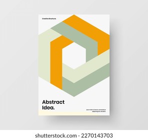 Original magazine cover vector design illustration. Trendy geometric pattern corporate identity layout.