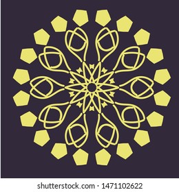 Original mandala in the form of a braided flower