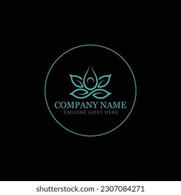 Original Meditation Yoga Minimal Symbol. Memorable Visual Metaphor. Represents the Concept of Enlightenment, Zen, Relax, Insight, Healthy Lifestyle, Harmony, Reflection .