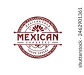 original mexican sombrero restaurant vector logo. white background