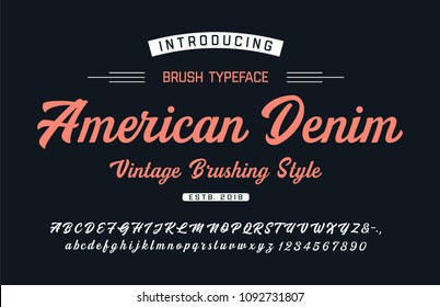 Original Modern Brush Font. Vintage Style. Typeface. Vector