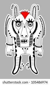 original modern cute ornate doodle fantasy monster personage