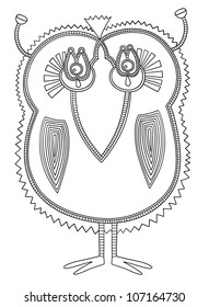 original modern cute ornate doodle fantasy monster personage. Karakoko style