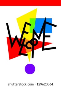 original modern hand lettering composition WELCOME